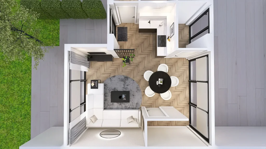 Plattegrond Interieurontwerp 3D kleine woonruimte Hometolife3D