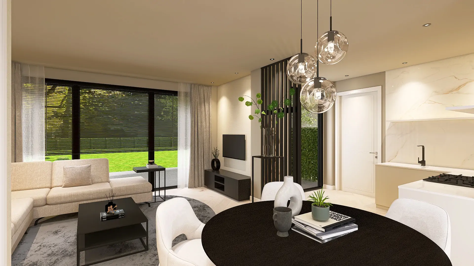 Betaalbaar Interieurontwerp 3D woonkamer keuken - Hometolife3D