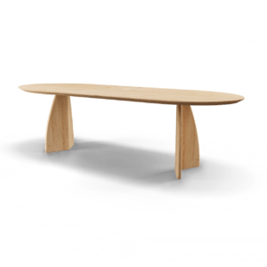 Eettafel halve cirkel - Nieuw Eiken - facedrand 20 graden