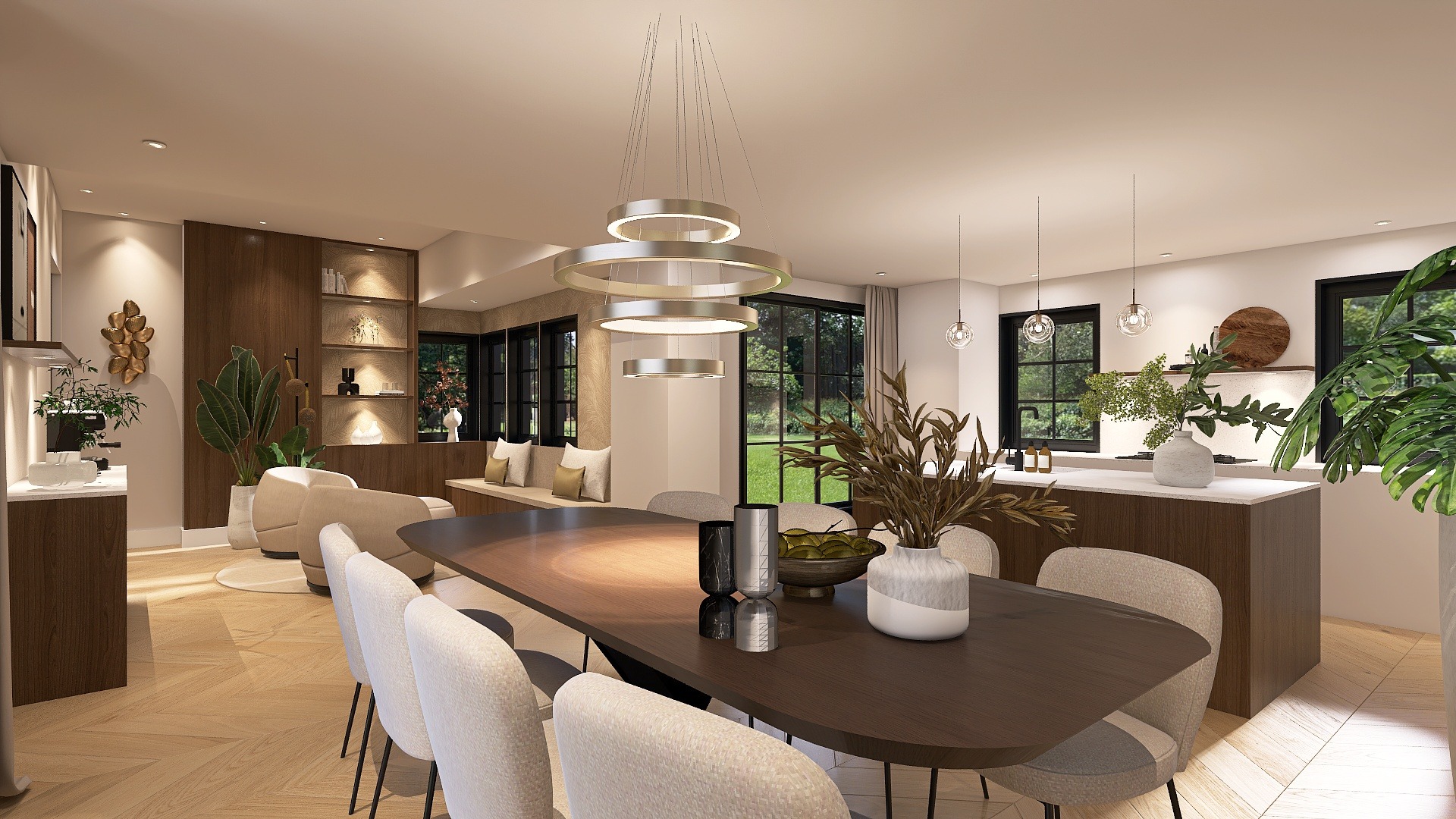 interior design 3D - kitchen lounge - 2 concepts - hometolife3D